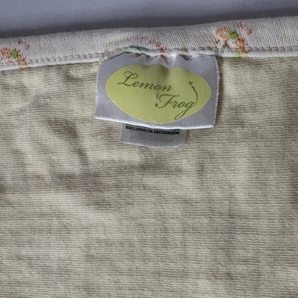 Lemon Frog Baby Blanket‎ Blocks Applique Soft Yellow One Size